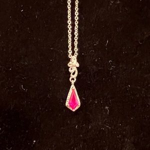 Elegant African Ruby Necklace with  Cambodian Zircon Accents